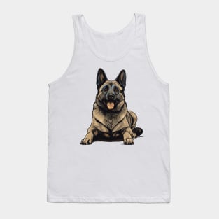 Norwegian Elkhound Dog Illustration Tank Top